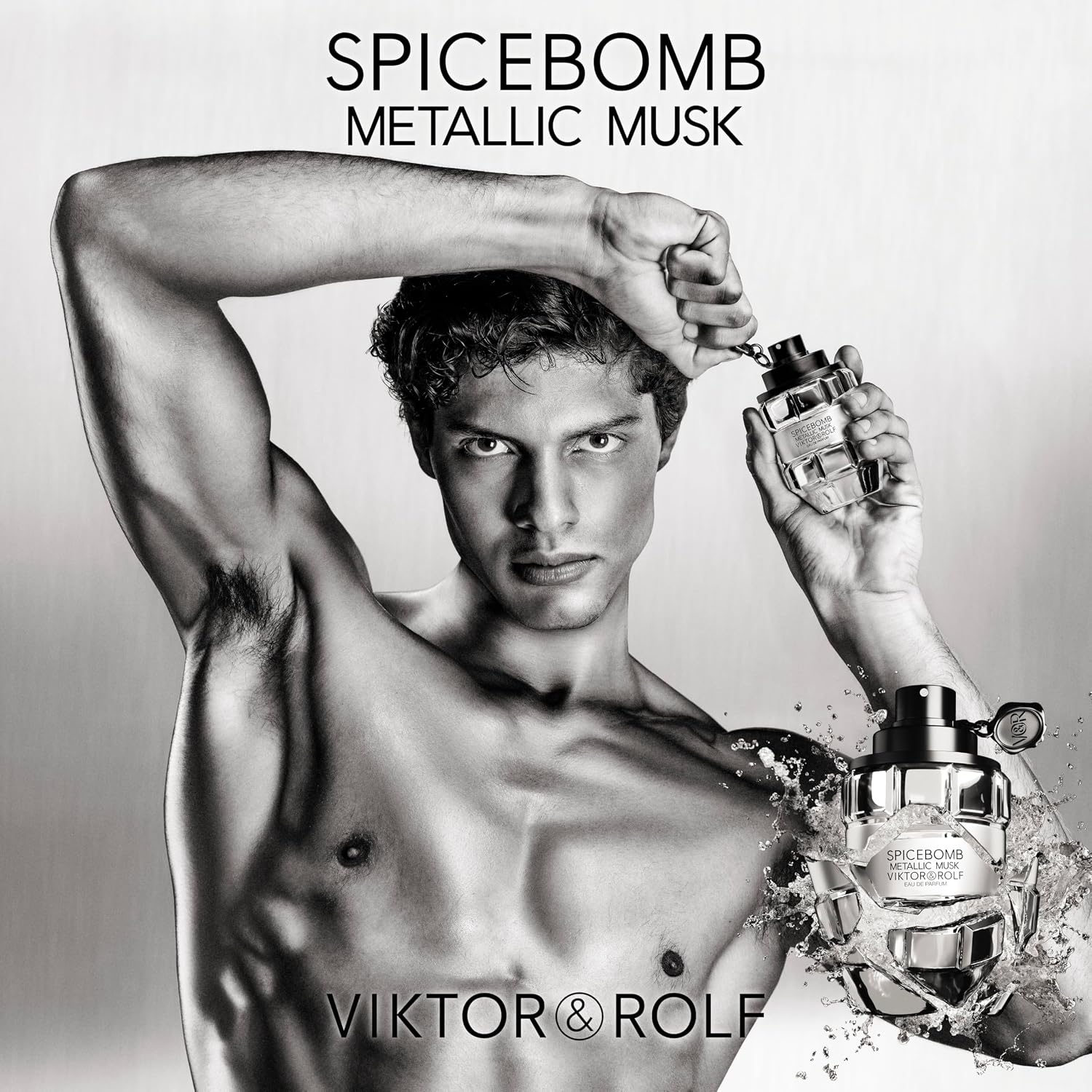 Viktor&Rolf - Spicebomb Metallic Musk - Eau De Parfum - Cologne For Men - Ambery Fragrance - With Warm Musk, Silver Suede & Black Pepper