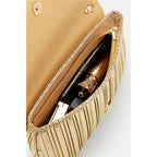 Babeyond Clutch Purses For Women - Evening Bag Gold Pleated Flap Clutch For Formal Party Cocktail Prom Wedding Handbags