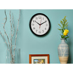 Bernhard Products Black Wall Clock Silent Non Ticking 10 Inch Quality Quartz Battery Operated Round Easy To Read Home/Office/Kitchen/Classroom/School Clock Sweep Movement