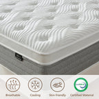 Full Mattress 12 Inch, Medium Firm Full Size Mattress In A Box，Hybrid Mattresses With Gel Foam & Zoned Pocket Springs For Pressure Relief, Motion Isolation | Certipur-Us Certified