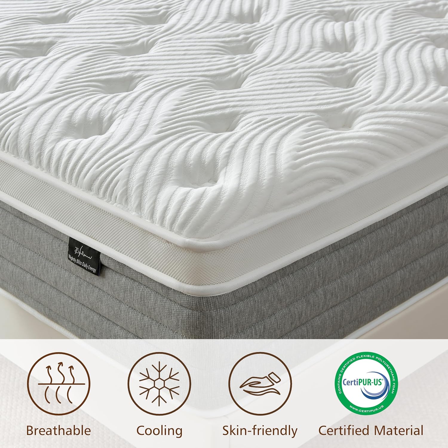 Full Mattress 12 Inch, Medium Firm Full Size Mattress In A Box，Hybrid Mattresses With Gel Foam & Zoned Pocket Springs For Pressure Relief, Motion Isolation | Certipur-Us Certified