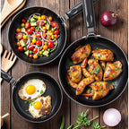 Utopia Kitchen Nonstick Cookware 3 Piece Omelette Pan Skillet Set, Nonstick Frying Pans with Induction Bottom, 8, 9.5 & 11 Inches Frying Pans with Bakelite Handles, PFOA Free, Grey