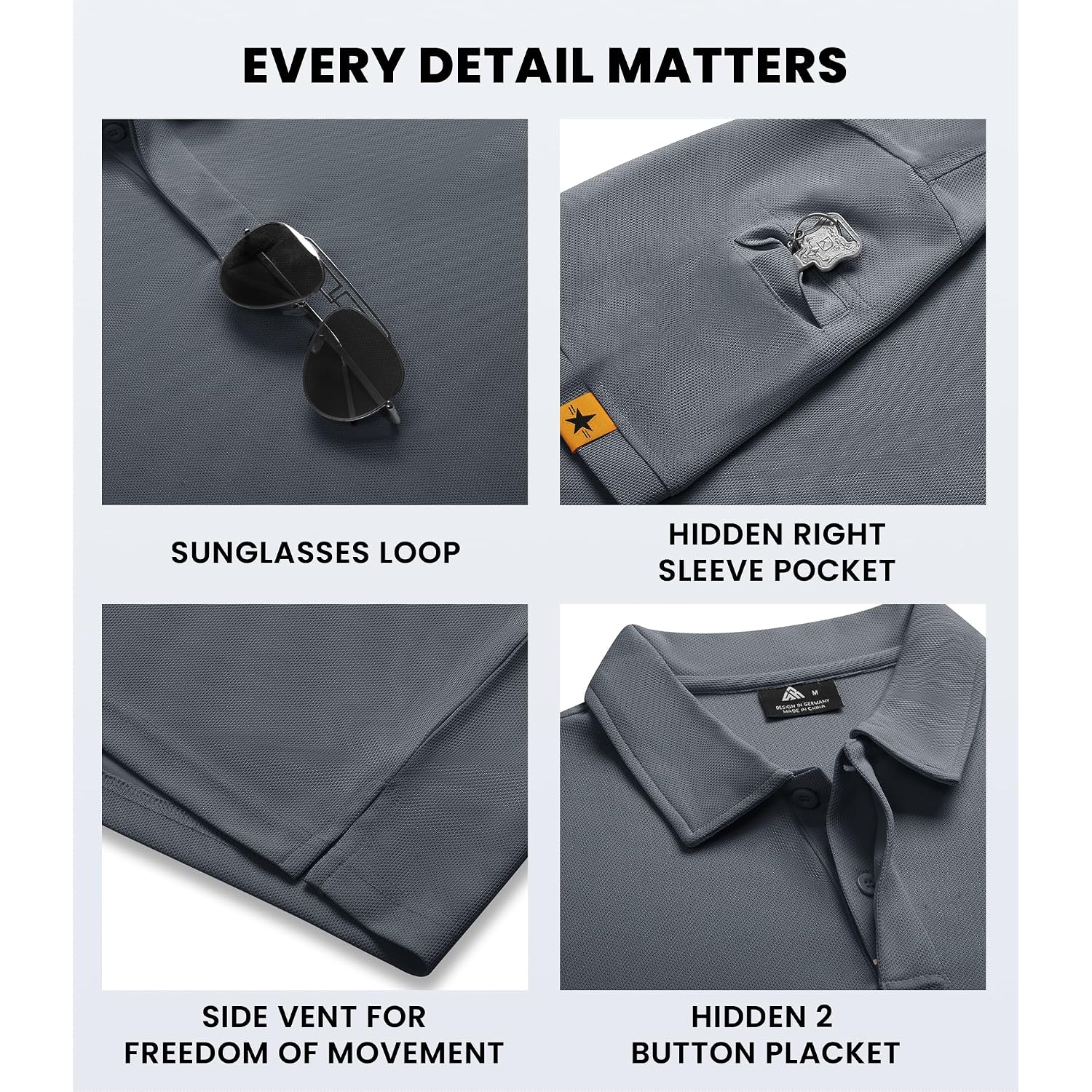 Mens Polo Shirts Short Sleeve Moisture Wicking Golf Polo Athletic Collared Shirt Tennis T-Shirt Tops