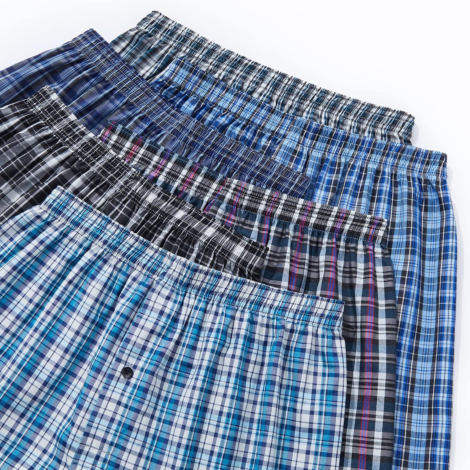 Men'S Underwear Woven Boxers For Men Pack Cotton Boxer Shorts Elastic Waistband