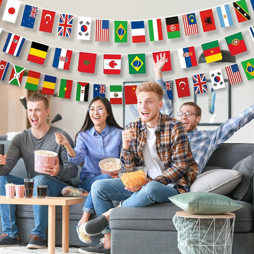 100 Countries String Flag,95Ft International Flags Bunting Banner,World Flag For Theme Party,Bars,School,Garden,Sports Game Events,Grand Opening,Classroom,Sports Clubs