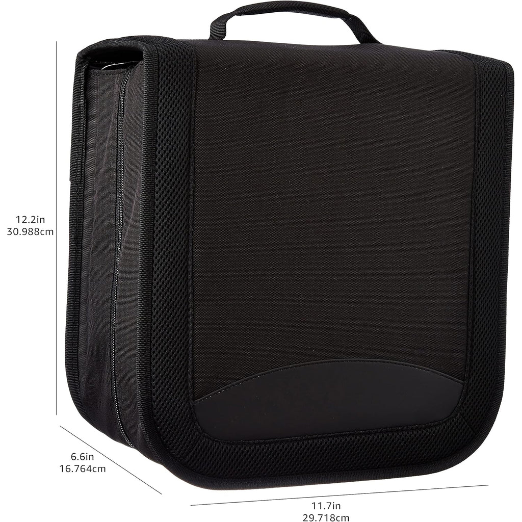 Amazon Basics Polyester CD/DVD Portable Storage Binder with Handle, 400-Capacity, Black