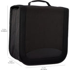 Amazon Basics Polyester CD/DVD Portable Storage Binder with Handle, 400-Capacity, Black