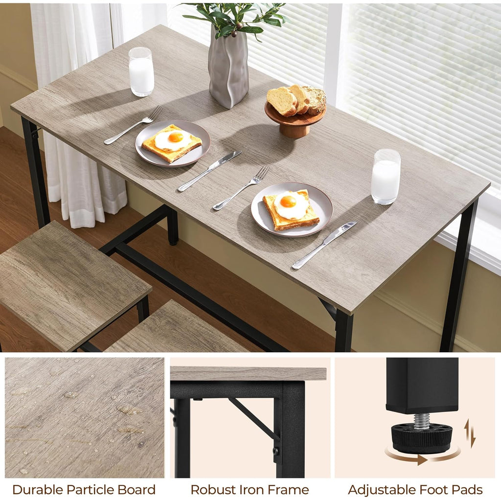 Yaheetech 3 Piece Dining Table Set, 47.5" Industrial Pub Table Set, Counter Height Kitchen Table With Bar Stools Set Of 2, For Small Space, Apartment