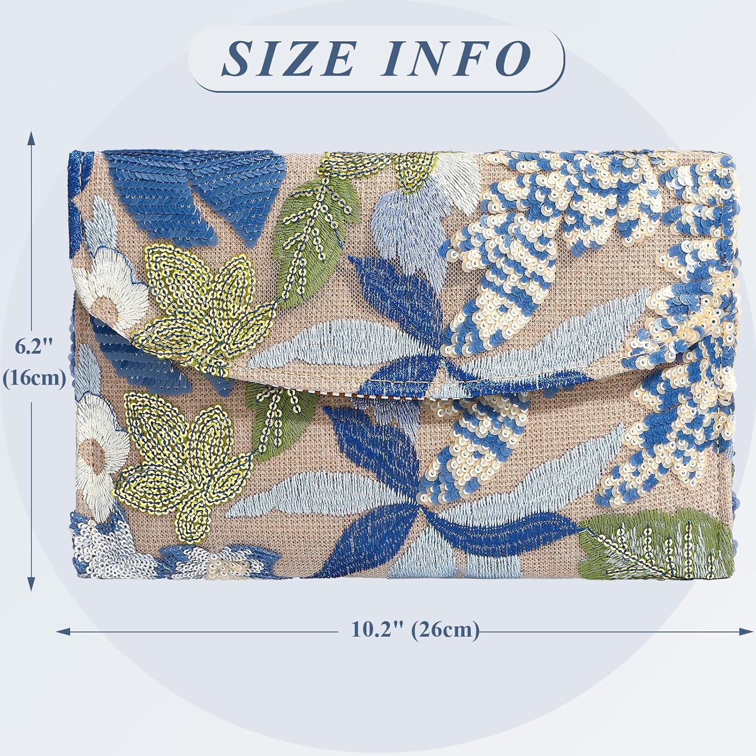 Floral Beaded Clutch Embroidery Sequin Beaded Purse Small Evening Clutch Purses for Women