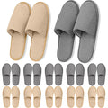 12-20 Pairs Disposable Slippers For Guest, Non Slip Reusable Washable Slippers For Women And Men, Breathable House Slippers Indoor Outdoor For Hotel Essentials Shoeless Home Spa Travel