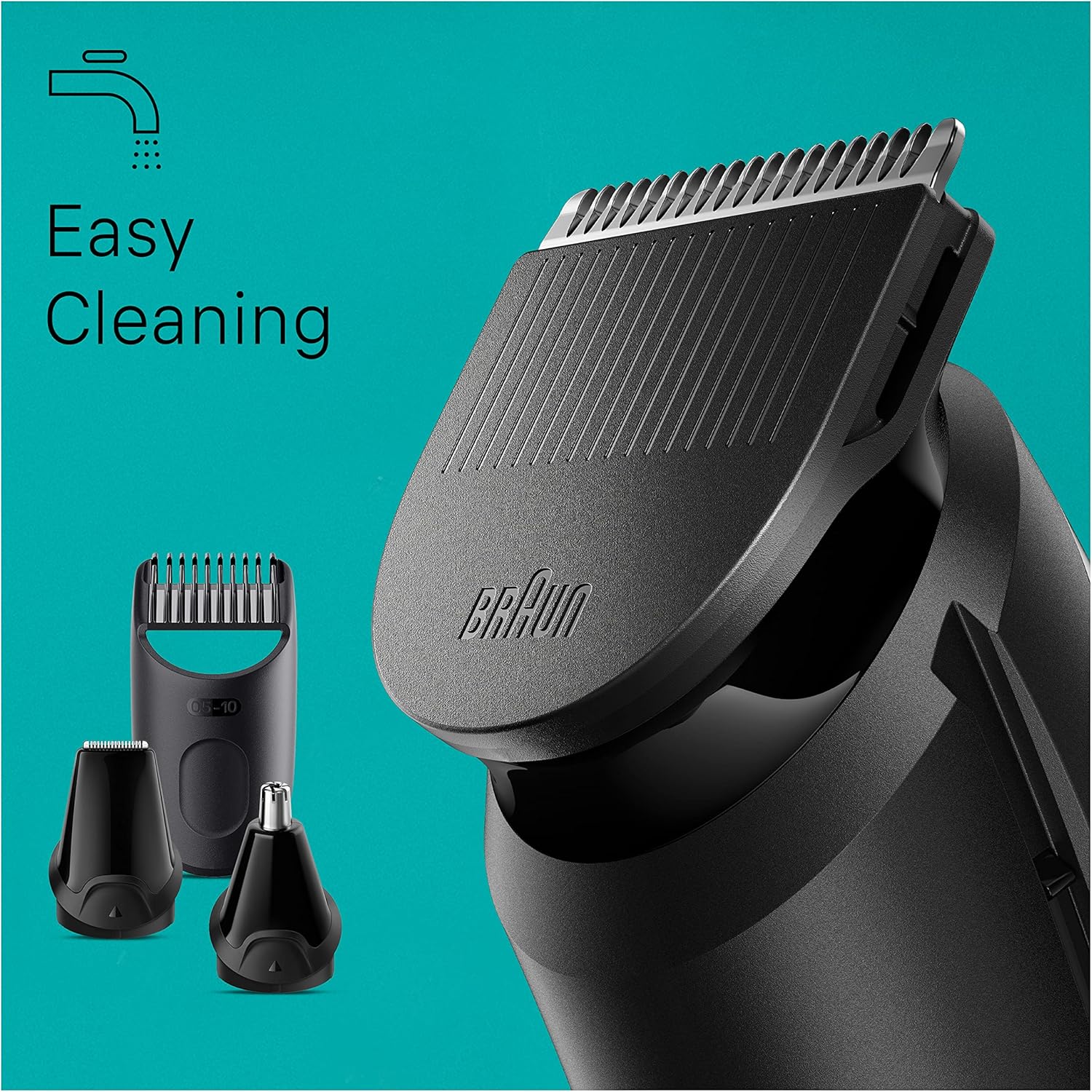 Braun All-In-One Style Kit Series 3 3450, 5-in-1 Trimmer for Men with Beard Trimmer, Ear & Nose Trimmer, Hair Clippers & More, Ultra-Sharp Blade, 40 Length Settings and Washable