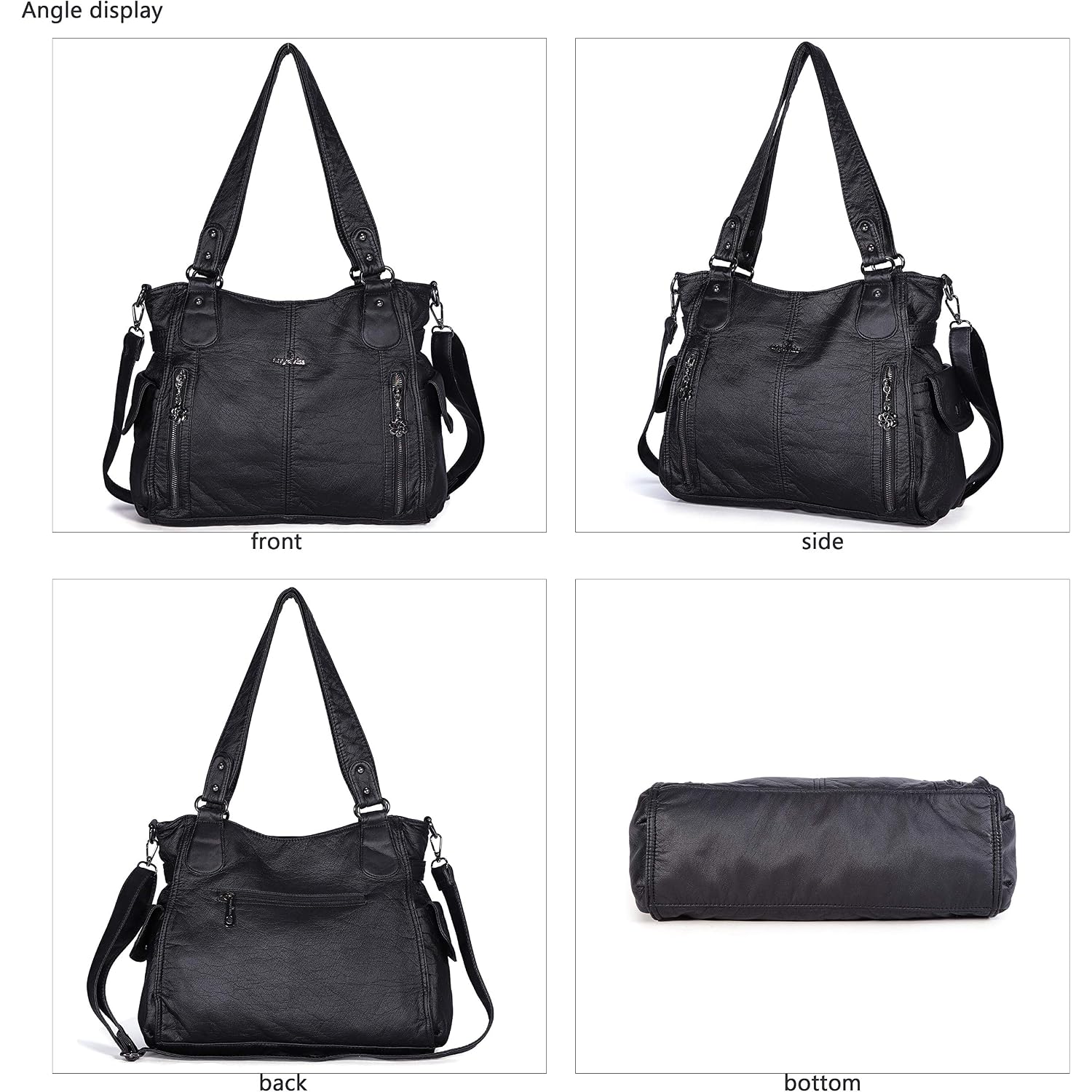Angel Kiss Handbags For Womens Top-Handle Hobo Purse Roomy Casual Shoulder Bags Pu Tote Satchel Purse For Women