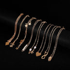 Softones 16Pcs Ankle Bracelets for Women Gold Silver Two Style Chain Beach Anklet Bracelet Jewelry Anklet Set,Adjustable Size