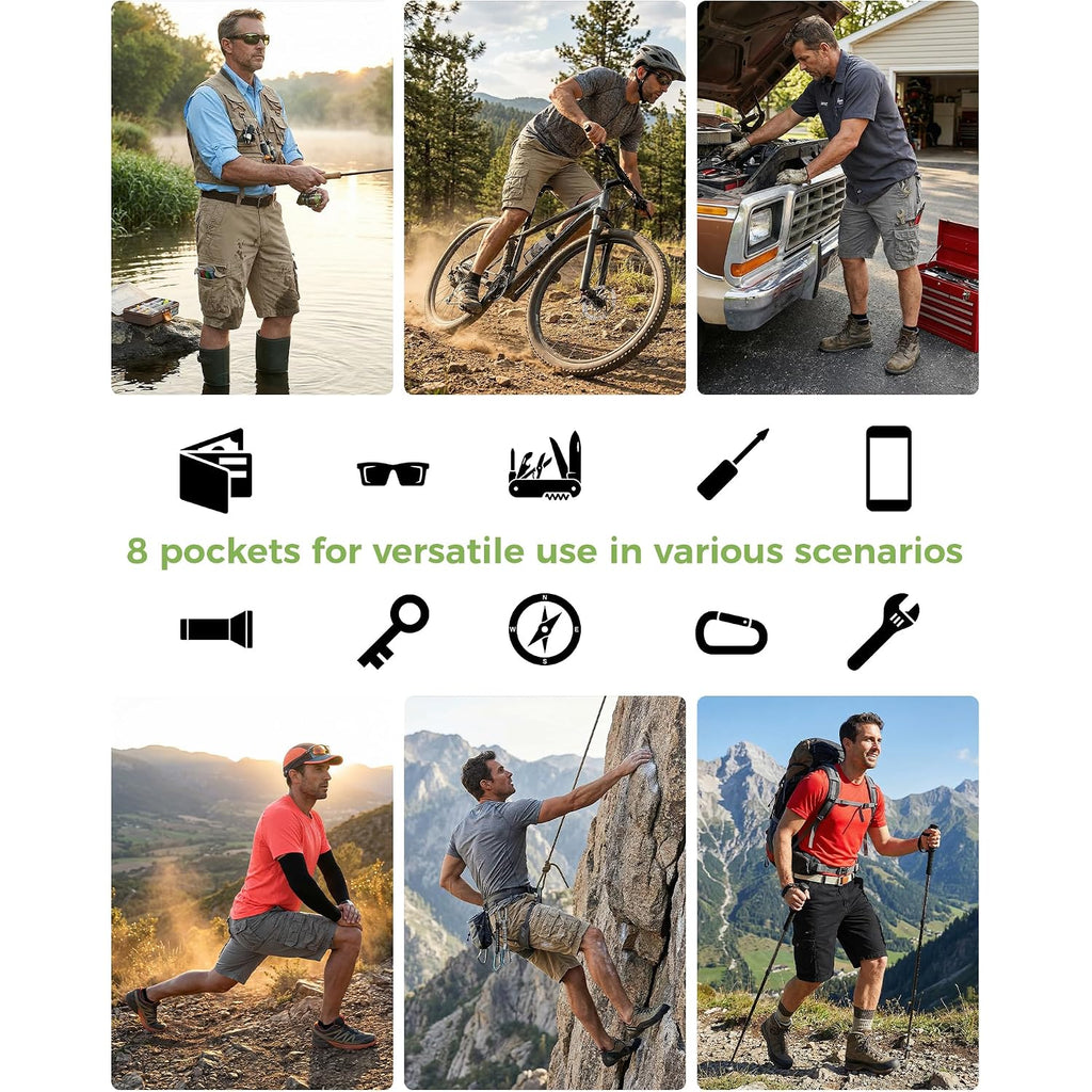 Mens Cargo Shorts Cotton Work Casual Shorts For Men With Multiple Pockets