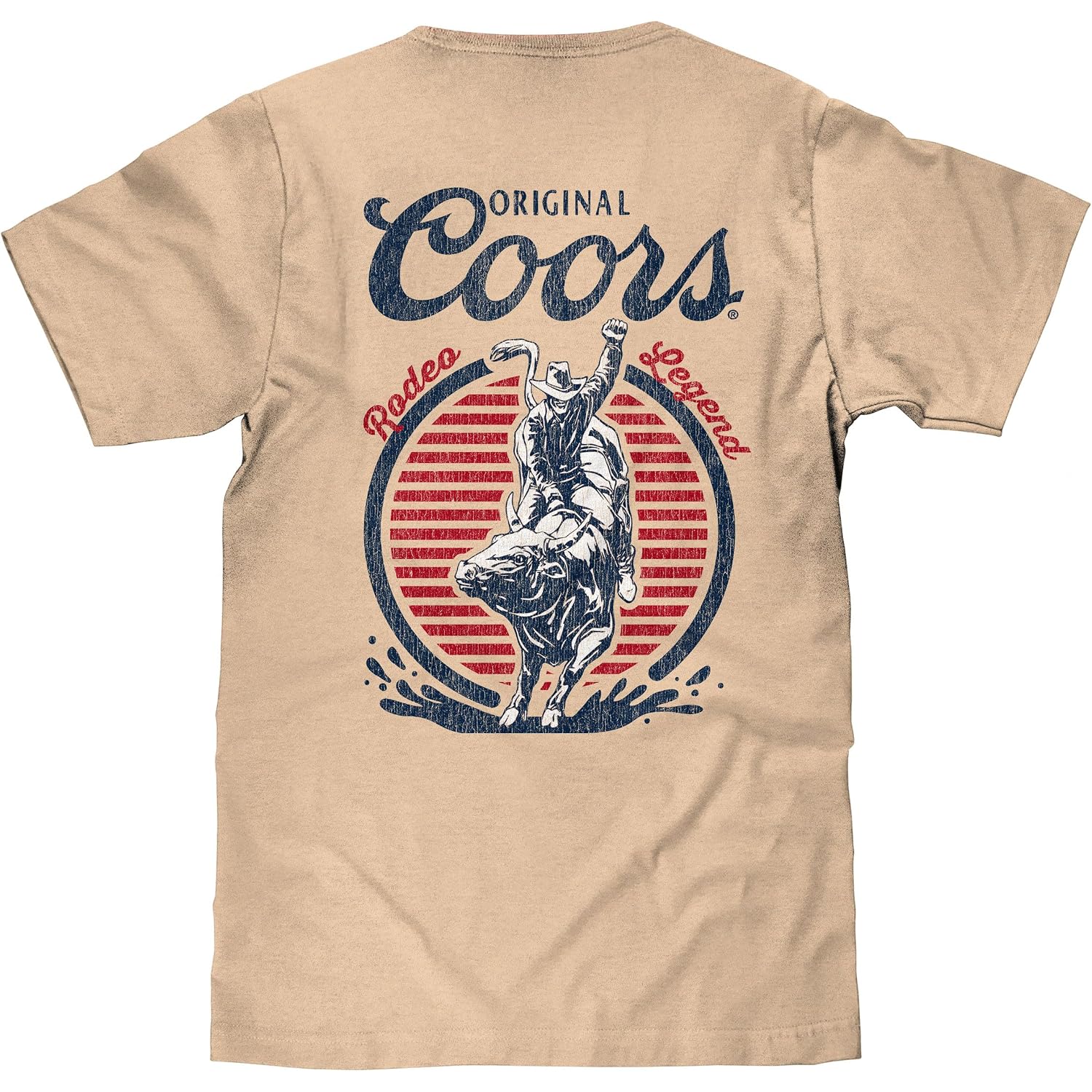 Tee Luv Men'S Original Coors Rodeo Legend Double Sided Beer Logo Shirt