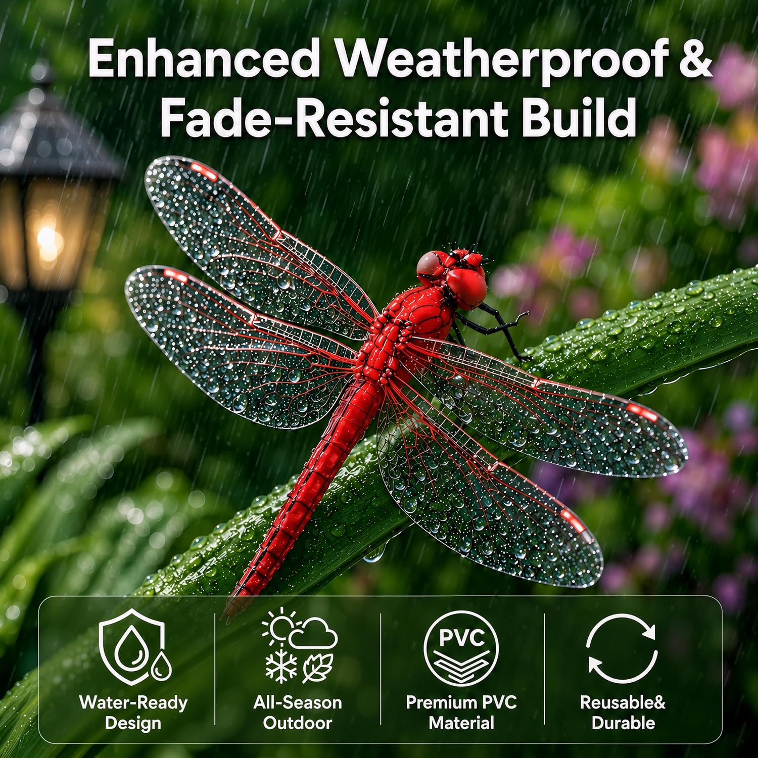 8 Pack 3D Dragonfly Clips, Realistic Fake Dragonflies With Stakes