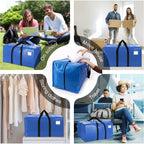 Heavy Duty Extra Large Moving Bags W/Backpack Straps - Strong Handles & Zippers, Storage Totes For Space Saving, Fold Flat, Alternative To Box And Bin (Set Of 6, Multicolor)