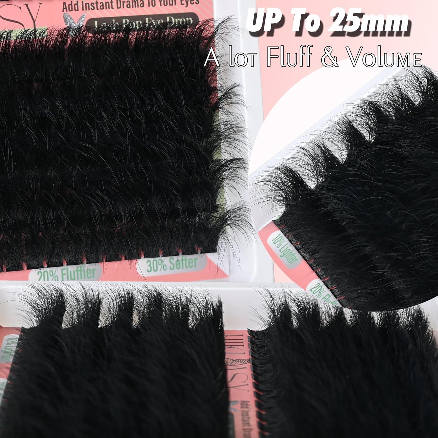 Volume Lash Clusters 300D Thick Lash Extensions 16-25mm Long Lashes Cluster Easy To Apply D Curve Bold Fluff False Eyelashes For Dramatic Makeup Soft Wispy Eyelash Reusable By Hiklasy