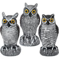 3-Pack Owl Decoys For Bird Deterrent - Weatherproof Bird Repellent Devices For Outdoor Use - Plastic Owls To Scare Birds Away And Control Garden Pests
