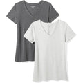 Amazon Essentials Women's Regular-Fit Short-Sleeve V-Neck T-Shirt, Multipacks