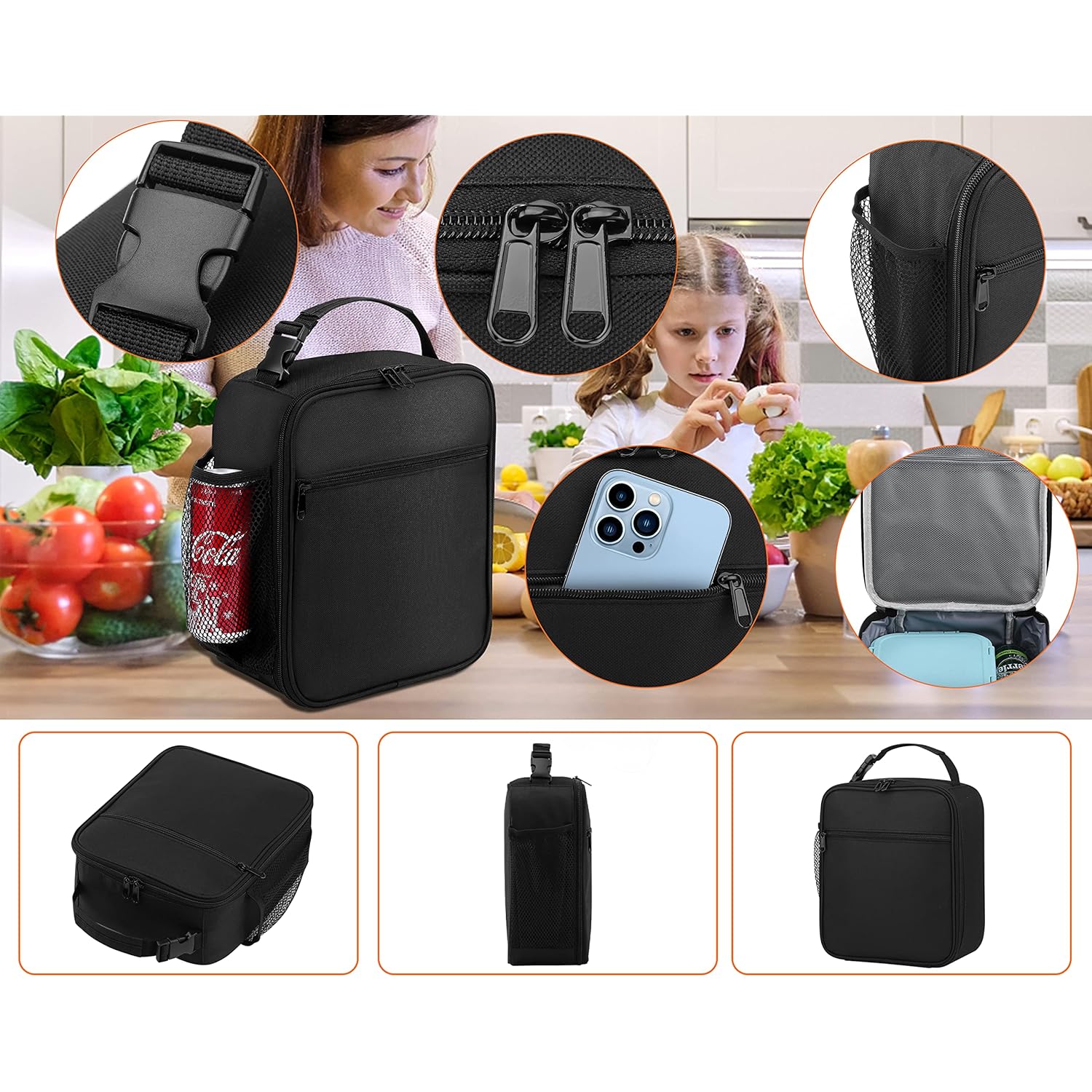 ZM-YOUTOO Lunch Box for Men - Reusable Lunch Bag Men Adult Women- Insulated Small LunchBox