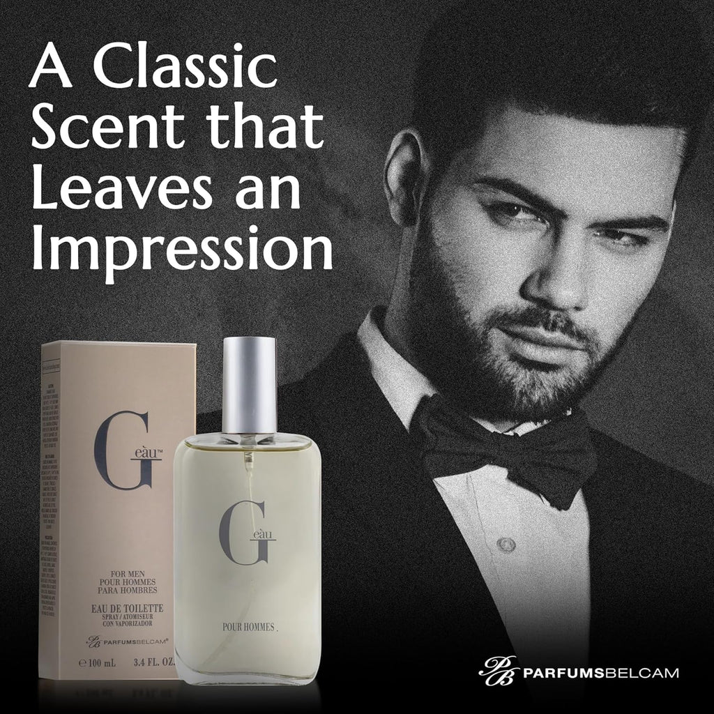 PB ParfumsBelcam G eàu Eau de Toilette Perfume Spray for Men - 3.4 Fl Oz Affordable Long Lasting Cologne, Modern Masculine Scent with Woody Citrus Fragrance Made with Premium Oils for All Day Use