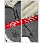 Spyder Mens Zip Up Hoodie Sweatshirt - Heavyweight Sherpa Fleece Lined Soft Extra Warm Cozy Hoodies For Men