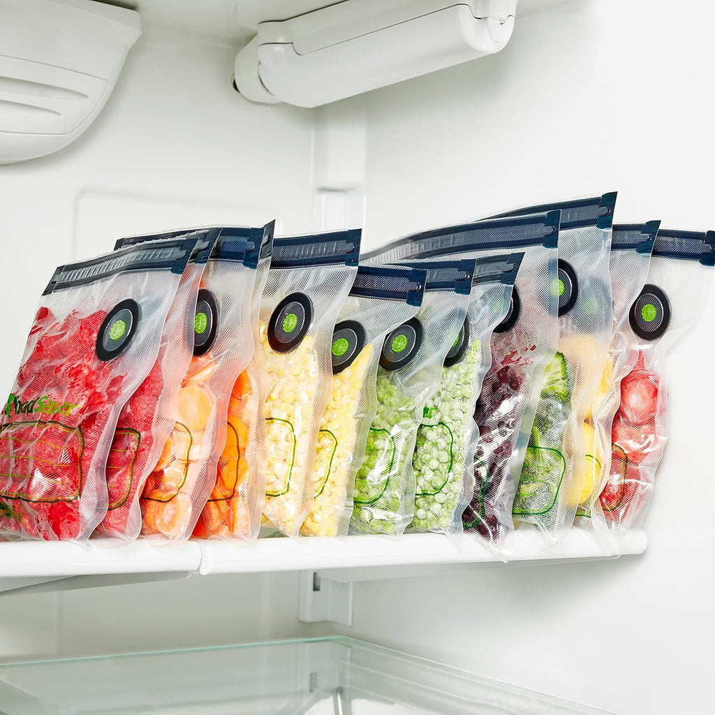 Foodsaver Reusable Quart Vacuum Zipper Bags, 10 Count, Bpa-Free, Microwave Safe, Leakproof