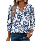 Wiholl 3/4 Length Sleeve Womens Tops With Button Cuffs Dressy Casual V Neck Summer Outfits Early Fall Fashion Spring Clothes
