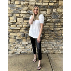 Blouse for Women Dressy Casual Puff Short Sleeve Boho Tops Fashion Floral Crew Neck Tunic Shirts Summer Clothes