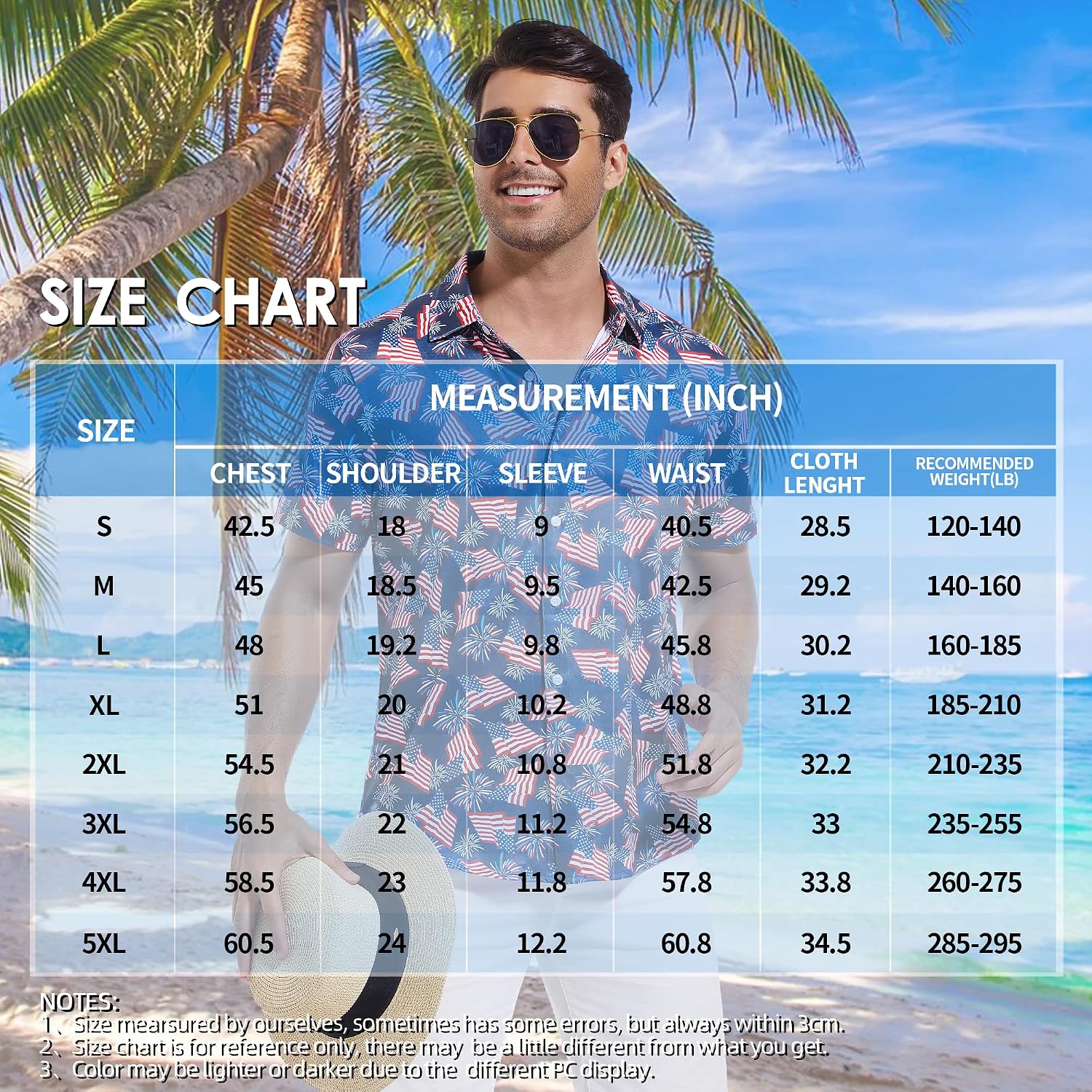 Mens Hawaiian Shirts Regular Fit Short Sleeve Casual Button Down Summer Tropical Beach Shirts