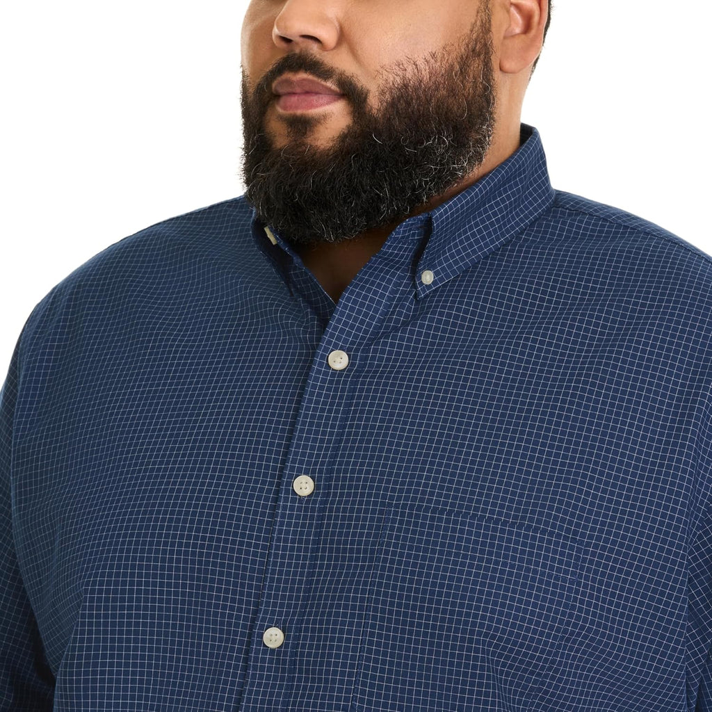 Van Heusen Men'S Big And Tall Wrinkle Free Short Sleeve Button Down Shirt, No-Tuck Length, Comfortable Stretch Fabric