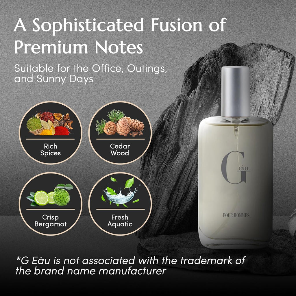 PB ParfumsBelcam G eàu Eau de Toilette Perfume Spray for Men - 3.4 Fl Oz Affordable Long Lasting Cologne, Modern Masculine Scent with Woody Citrus Fragrance Made with Premium Oils for All Day Use