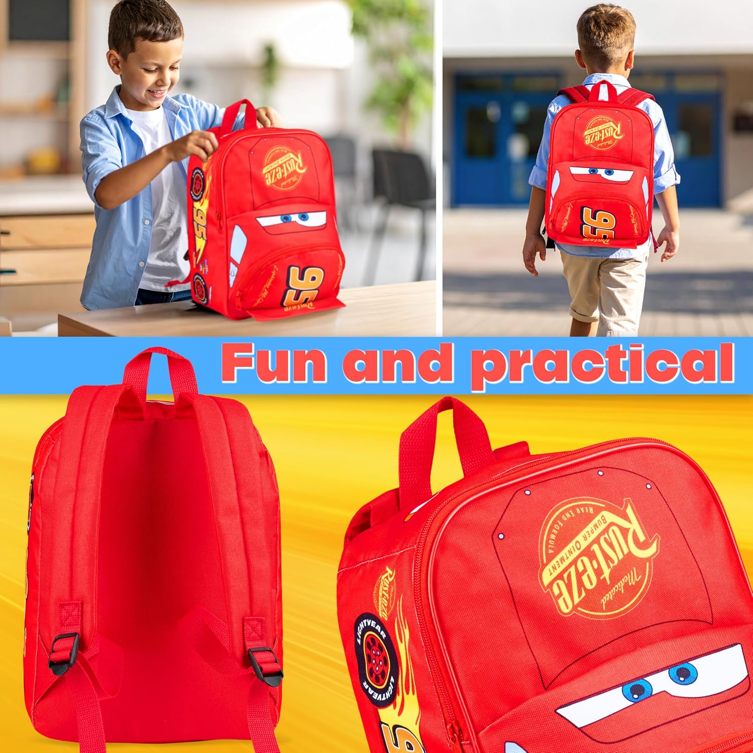 Disney Cars Backpack For Kids Lightning Mcqueen Mini Backpack Girls Boys School Supplies Preschool Daycare Rucksack Back To School Bag Gifts For Kids