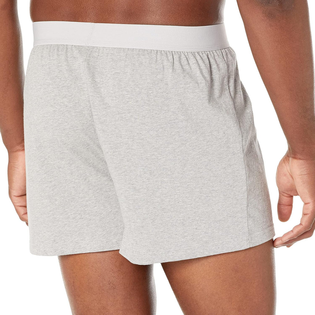 Amazon Essentials Men'S Breathable Cotton Jersey Boxer Shorts, Soft Relaxed Fit For All-Day Comfort, Pack Of 5