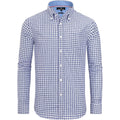 Alimens & Gentle Men'S Plaid Button Down Shirts Cotton Long Sleeve Dress Shirts Regular Fit Gingham Shirts