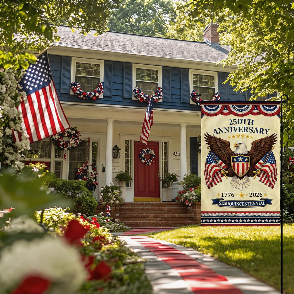 4Th Of July Decorations - 250Th Anniversary Garden Flag | Fourth Of July Decor Patriotic Usa Banner,1776-2026 America Merchandise Accessories For Garden Yard Porch Patio Lawn Outdoor Outside