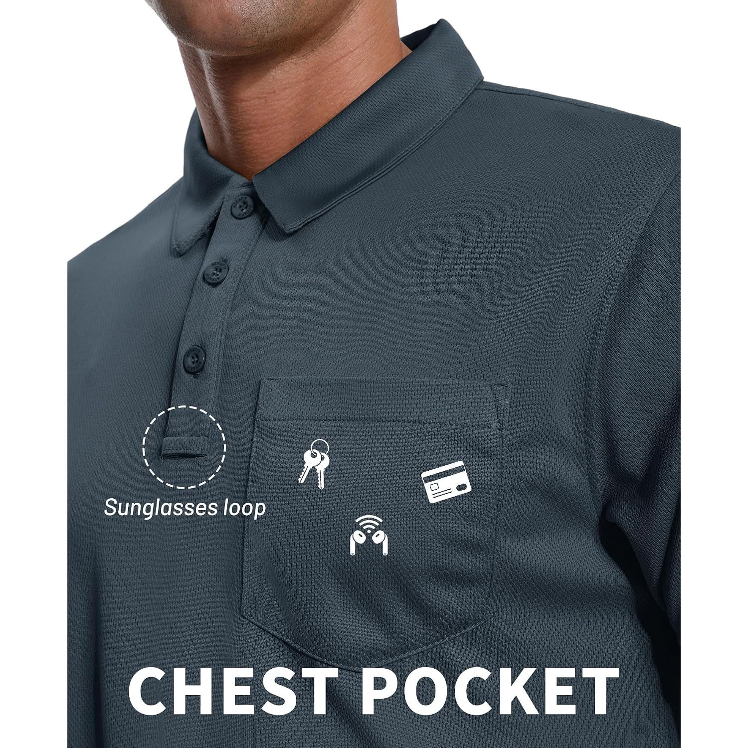 Zity Men'S 3 Pack Polo Shirts Short Sleeve With Pocket Moisture Wicking Casual Work Golf Lightweight Collared T-Shirts