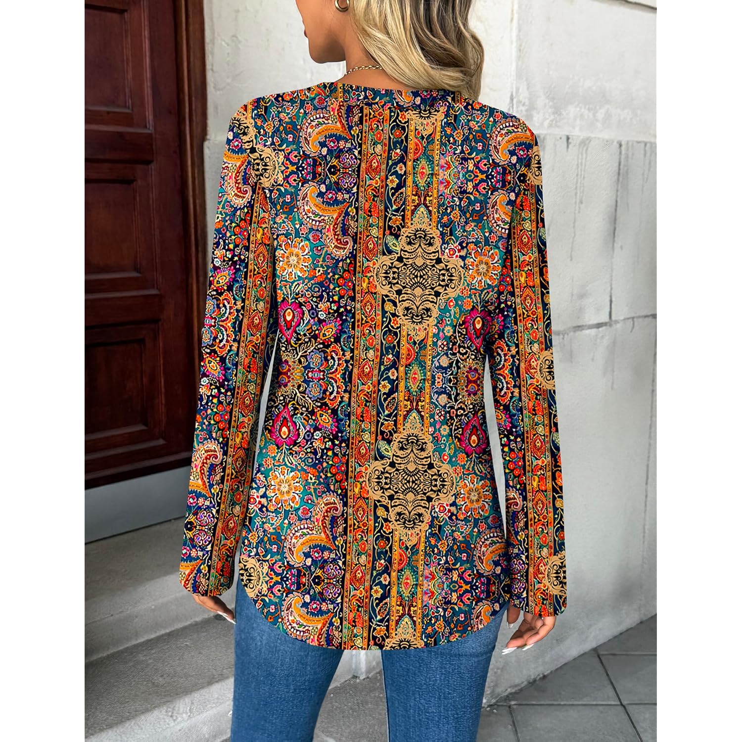 Womens Roll Up Long Sleeve Tops V Neck Shirts Dressy Casual Work Blouses S-2XL