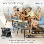Lasko High Velocity Fan, 15", 375 Cfm, Professional Utility Pivoting Blower Fan With 3 Speeds, 2 Accessory Outlets, 120V, Black, Model U15617