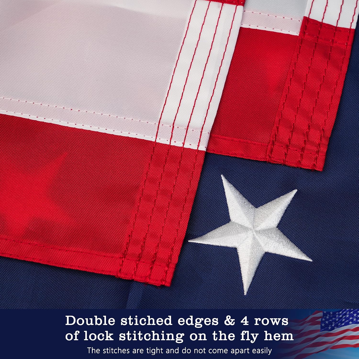 American Flag 3 X 5Ft, 350D Polyester Heavy Duty American Flags For Outside, Long-Lasting Us Flag With Embroidered Stars, Sewn Stripes, Brass Grommets, High Wind Proof Usa Flags For Outdoor