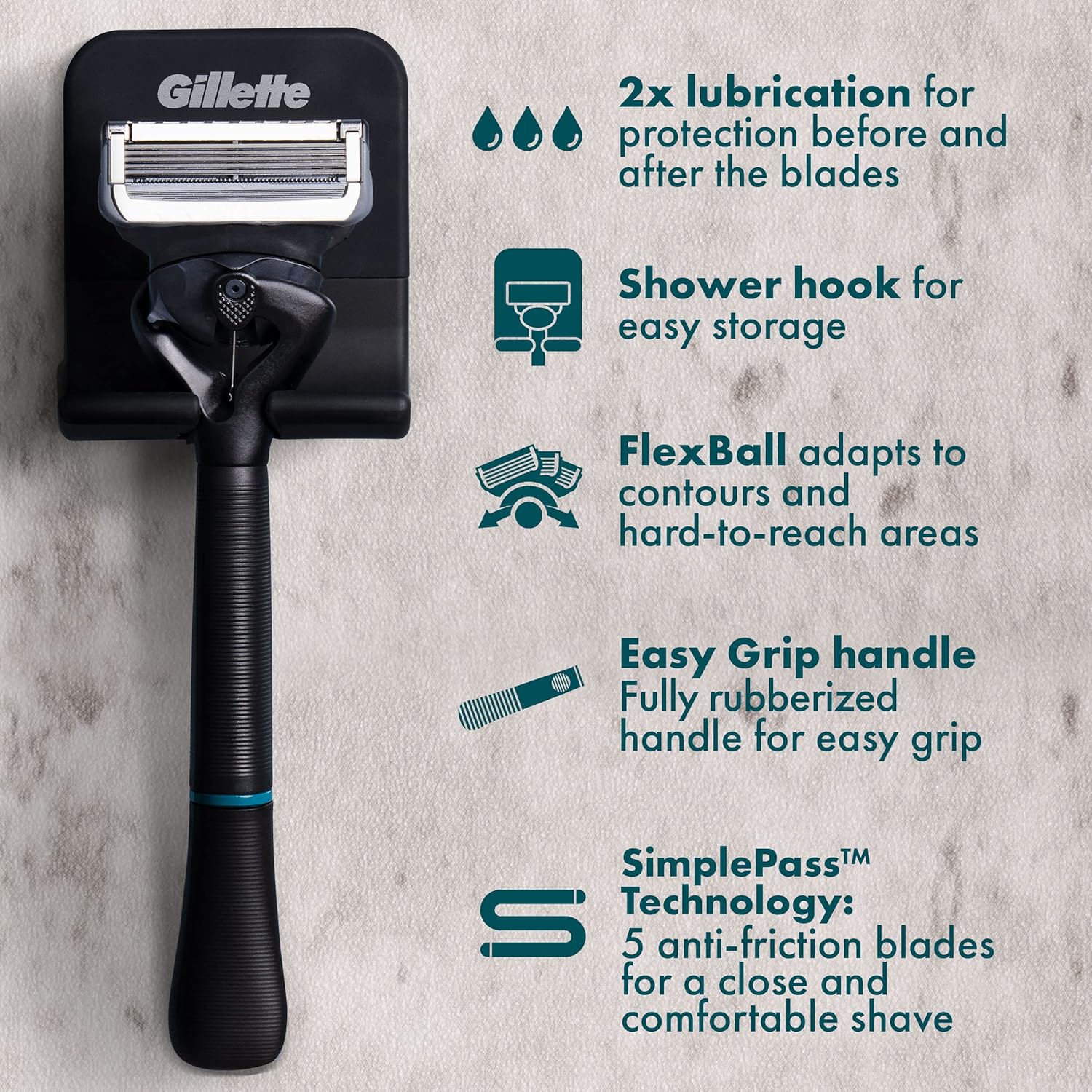 Gillette Intimate Razor for Men, Men’s Pubic Razors for Manscaping, Gentle and Easy to Use, Designed For Pubic Hair, 1 Handle, 2 Blade Refills