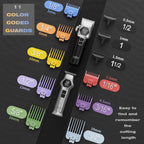 Angfan Hair Clippers For Men 8000Rpm Brushless Motor 440C Steel Blades | Barber-Grade Cordless Clipper Trimmer Set, 5-Speed, For Fade Designs, Hair Cutting Tools For Professional Barbers