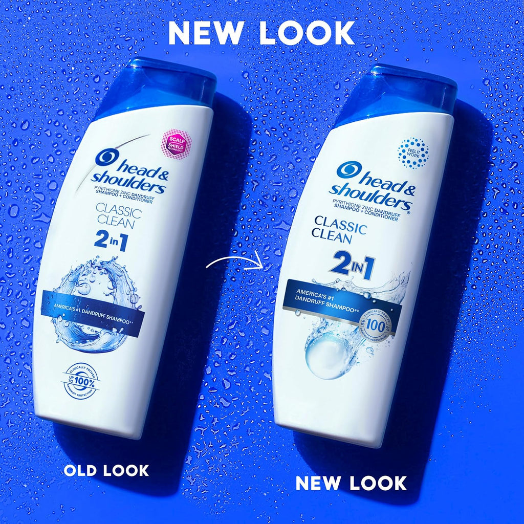 Head & Shoulders Anti-Dandruff Shampoo And Conditioner, Classic Clean 2-In-1, 1% Pyrithione Zinc, Flake Control, Deep Clean, Scalp Care, Fresh Scent, 8.45 Fl Oz