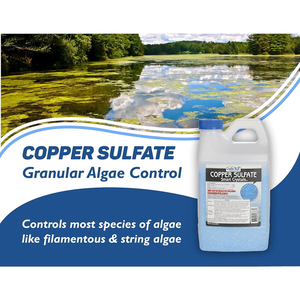 Crystal Blue Copper Sulfate Algaecide - Granular Aquatic Grade Copper Sulfate For Pond Algae Control - 5 Pounds