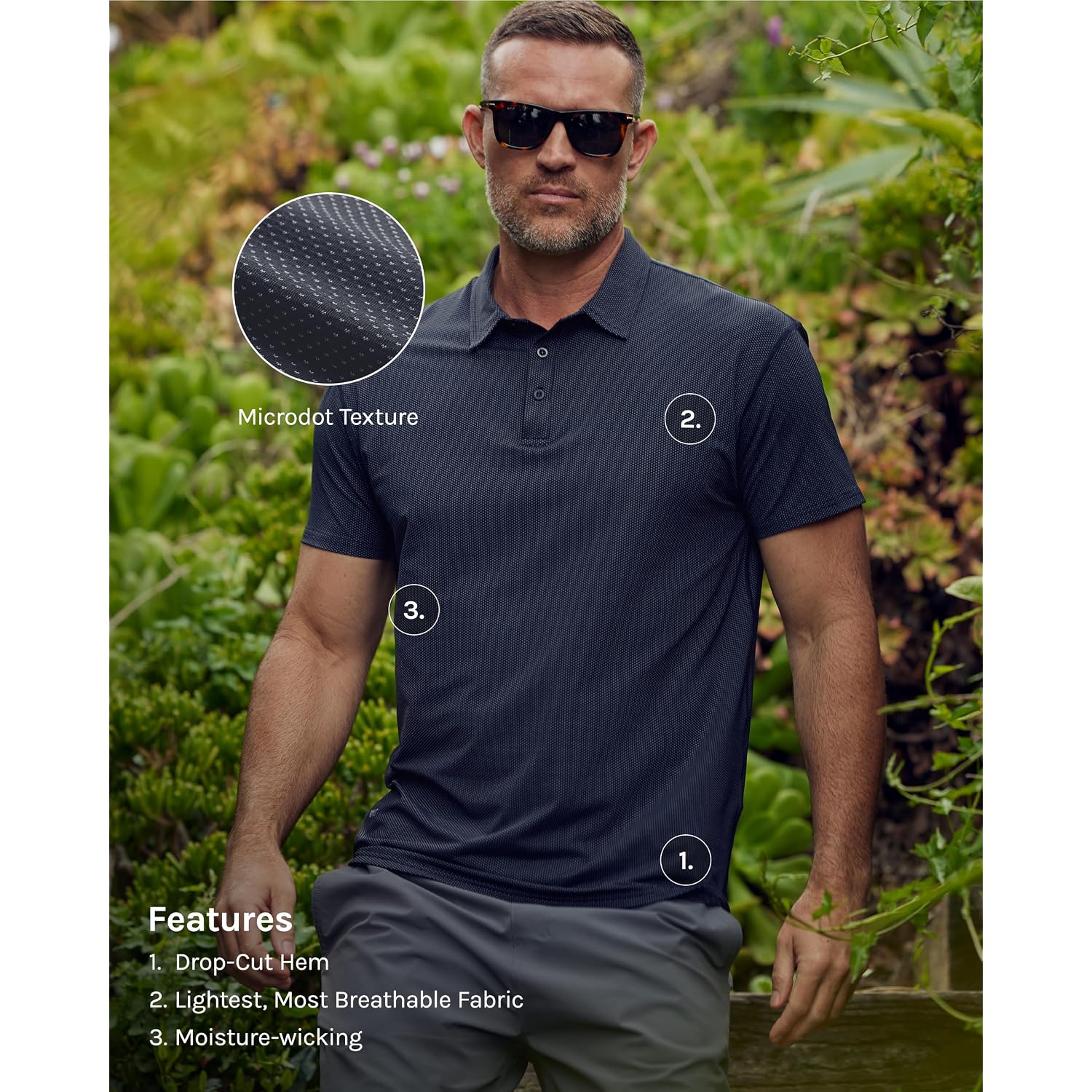 Bylt Basics - Active Drop-Cut Polo Shirt For Men - Moisture-Wicking, 4-Way Stretch Performance Fabric, Short Sleeve Polo