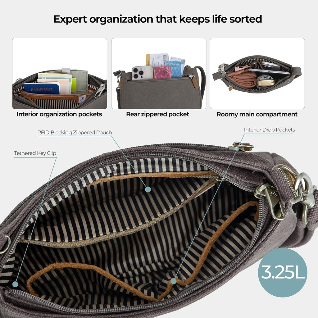 Travelon Anti-Theft Heritage Saddle Crossbody | Anti-Theft