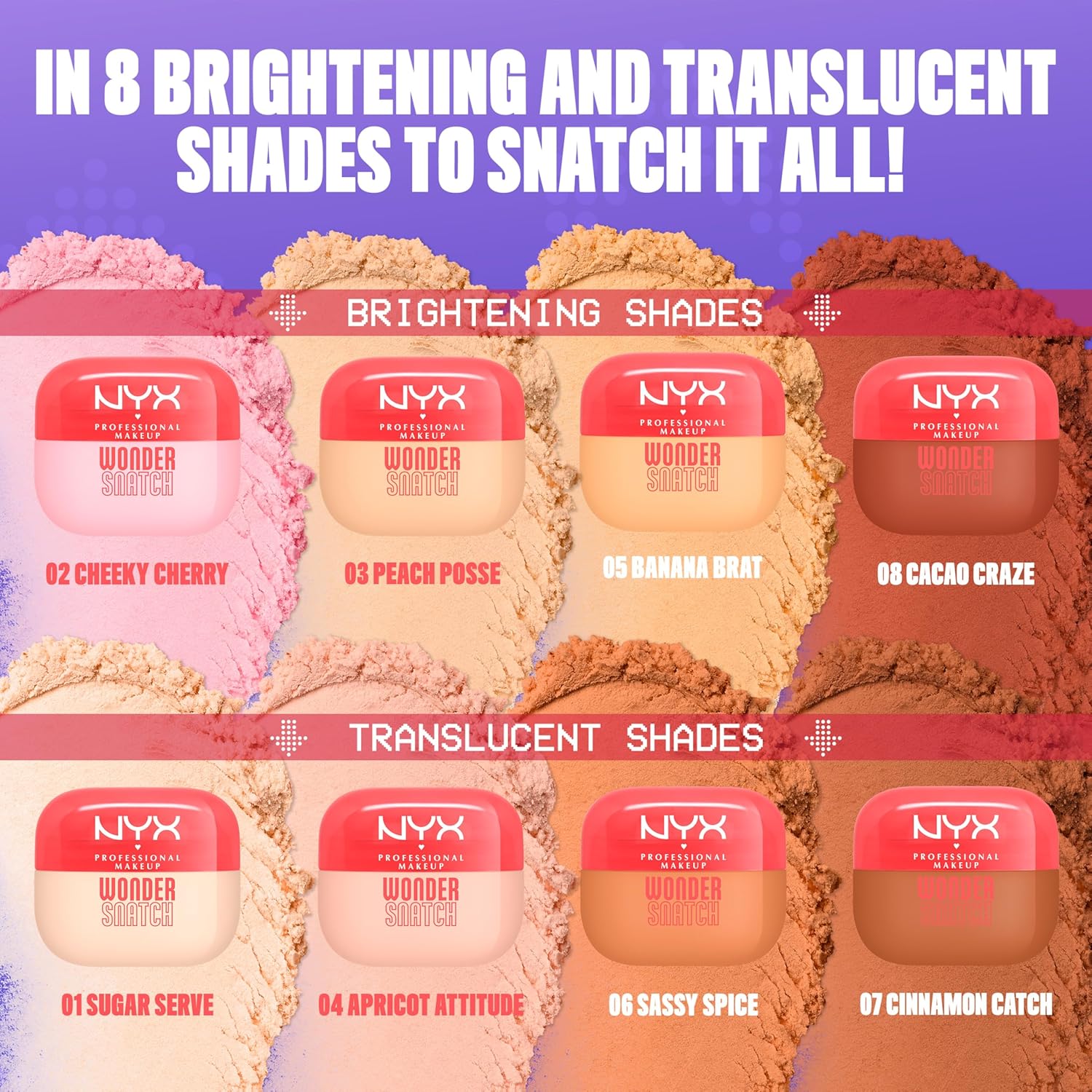 NYX PROFESSIONAL MAKEUP Wonder Snatch Setting Powder, Lifting Loose Powder With Up To 16HR Wear - Sugar Serve (Translucent Light)