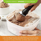 Spring Chef Heavy Duty Ice Cream Scoop With Comfortable Handle - Professional Ice Cream Scooper For Gelato, Sorbet, Cookie Dough, Melon, Frozen Yogurt - Dishwasher Safe Metal Kitchen Tool - Black