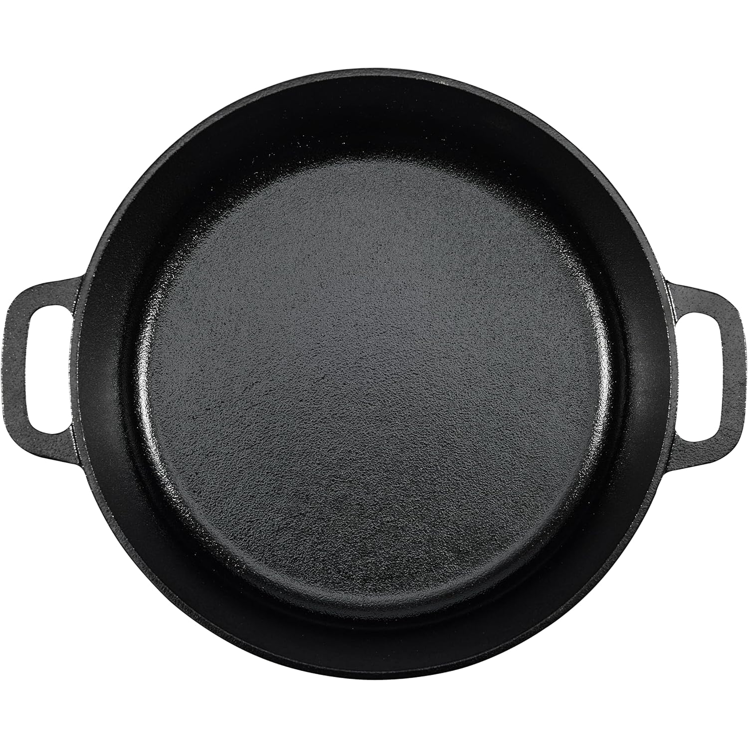 Amazon Basics Pre-Seasoned Cast Iron Dutch Oven Pot with Lid and Dual Handles, Oven Safe, Heavy-Duty, 7-Quart, Round, Black